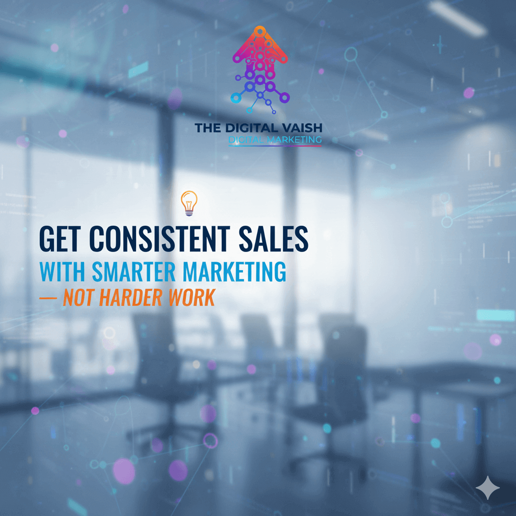 Digital marketing automation and sales growth illustration showing consistent sales with smart marketing strategies – The Digital Vaish